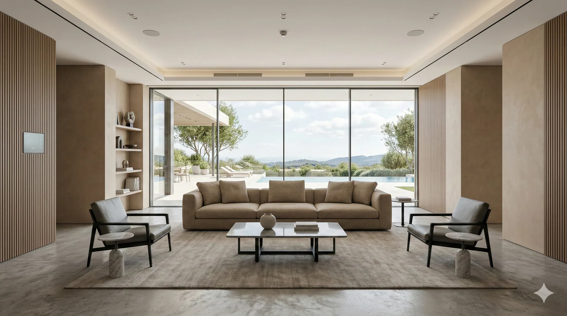 Weinkling smart home — bright daytime living room with automated lighting